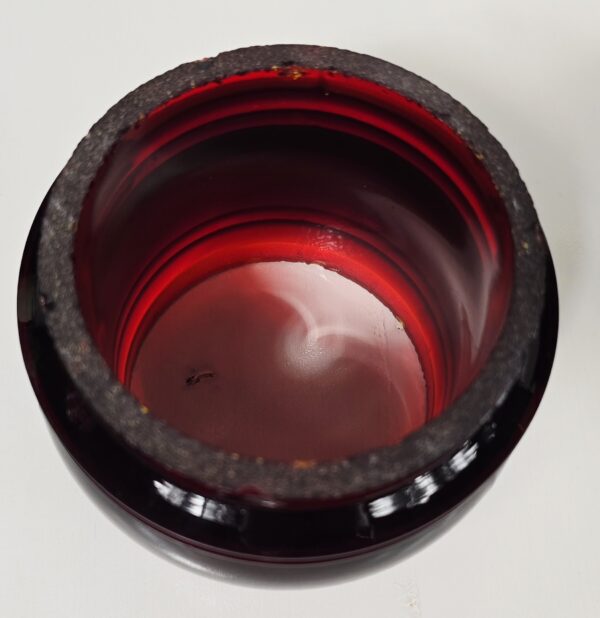 Isolateur Ancien Verre Rouge Sélénium / Rubis - Rare Couleur de Signalisation