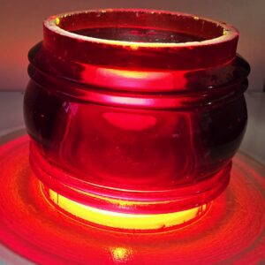 Isolateur Ancien Verre Rouge Sélénium / Rubis - Rare Couleur de Signalisation