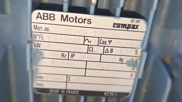 Moteur-Frein Industriel ABB - 380V - Modèle Fonte (48 kg)
