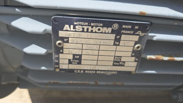 20260409_145553 Moteur Industriel ALSTHOM 4kW (5,5 CV) - Triphasé 380V - 47kg